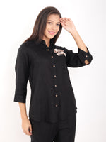 Black Dog Embroidered Shirt