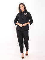 Black Rabbit Embroidered Shirt