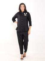 Black Rabbit Embroidered Shirt