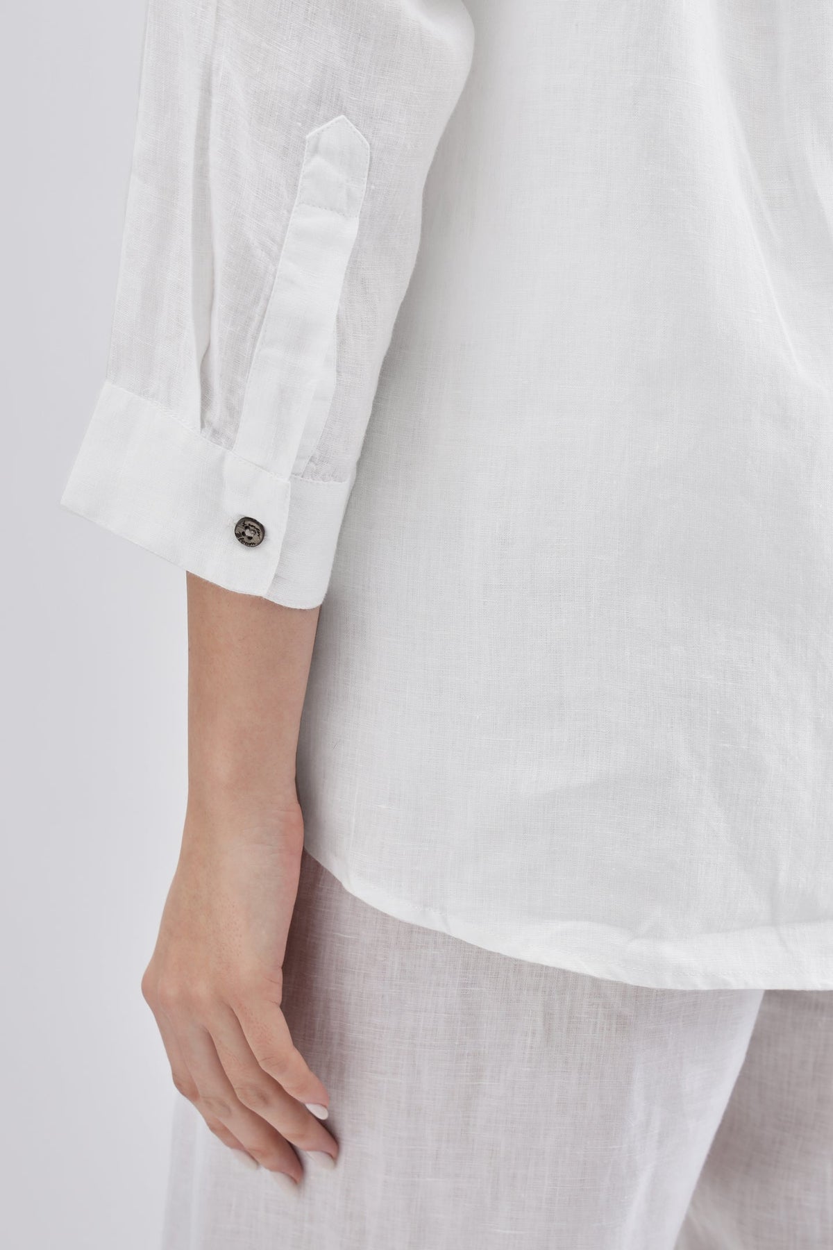 White Shirt with Colorful Bird Embroidary