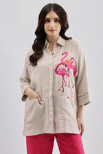 Beige Flamingo Shirt