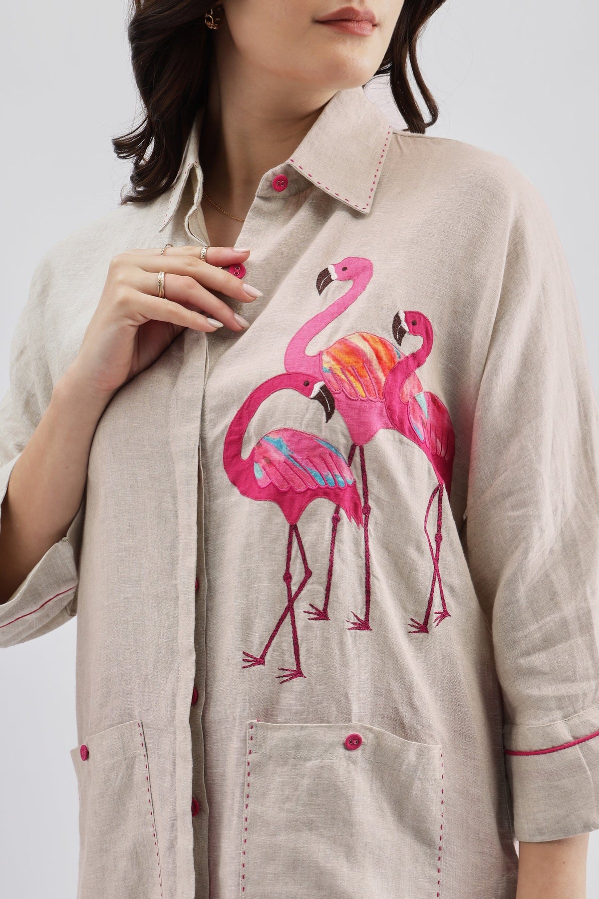 Beige Flamingo Shirt