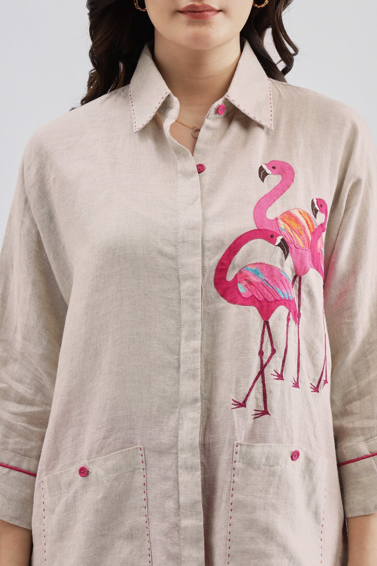 Beige Flamingo Shirt