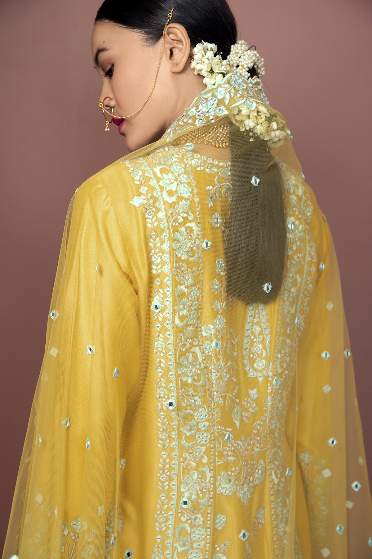 Mustard Kurta With Unchi Salwar Set