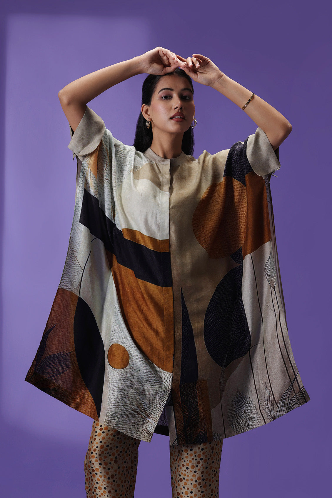 Mocha Mirage Middle length Kurta set