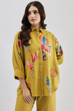 Lime Patch Print Big Shirt