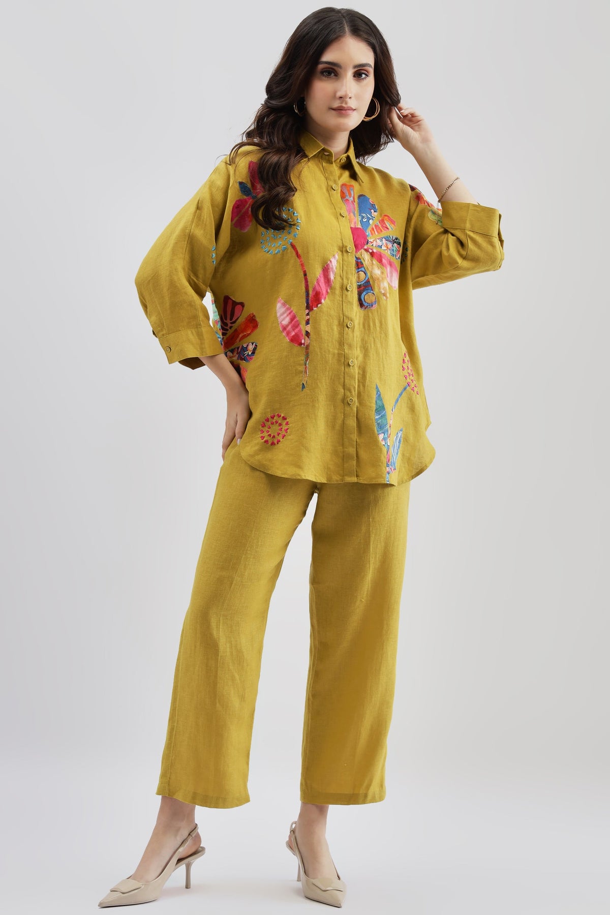 Lime Patch Print Big Shirt