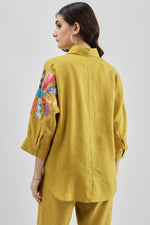 Lime Patch Print Big Shirt