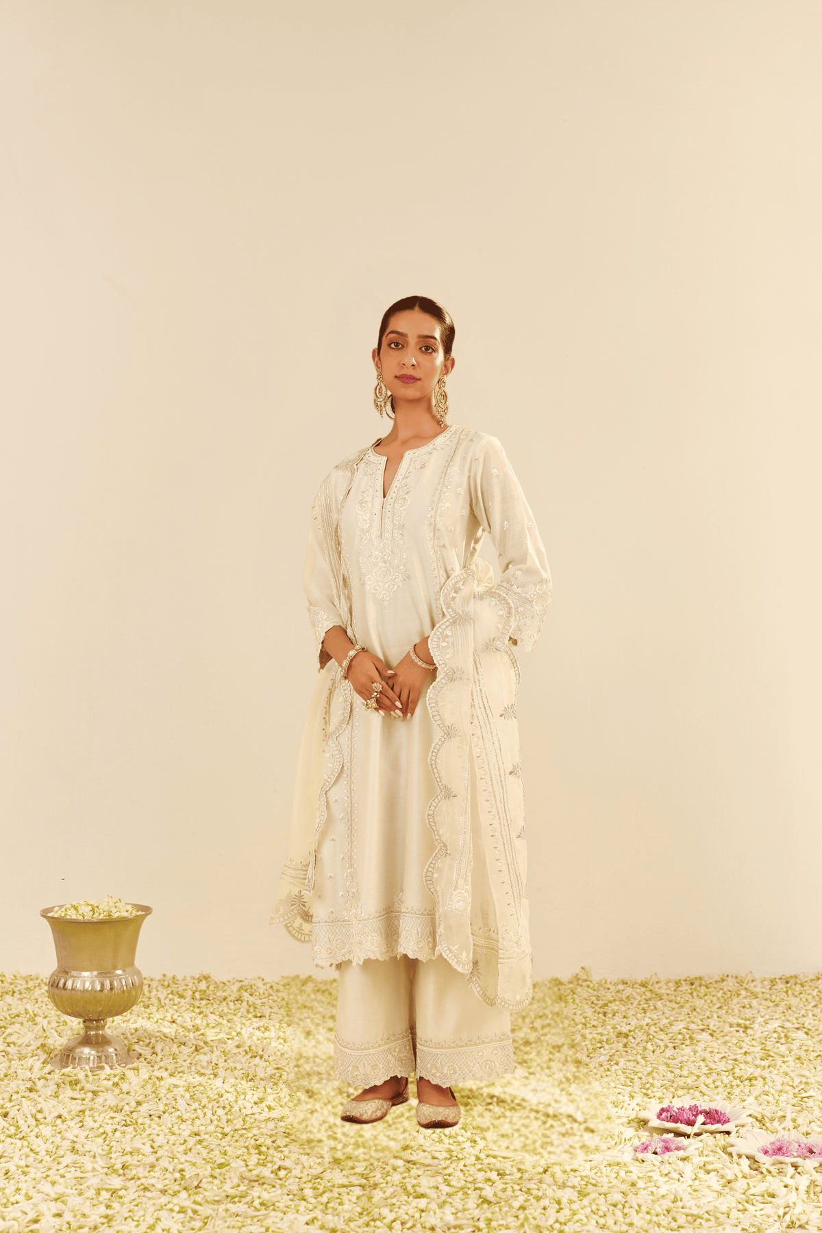 SUMAIYA - A-LINE KURTA WITH PALAZZO AND DUPATTA