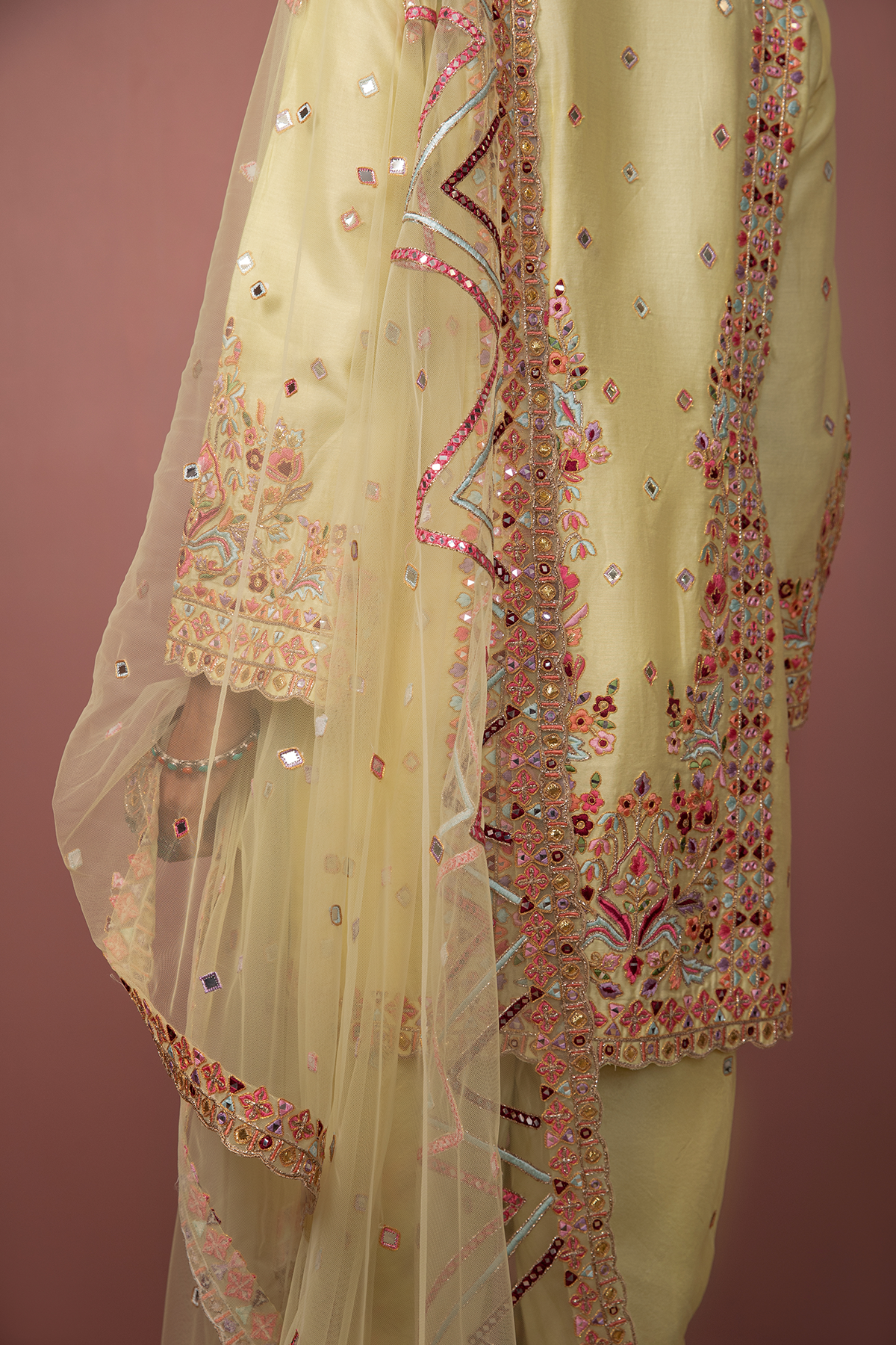 Yellow Kurta With Dhoti Set