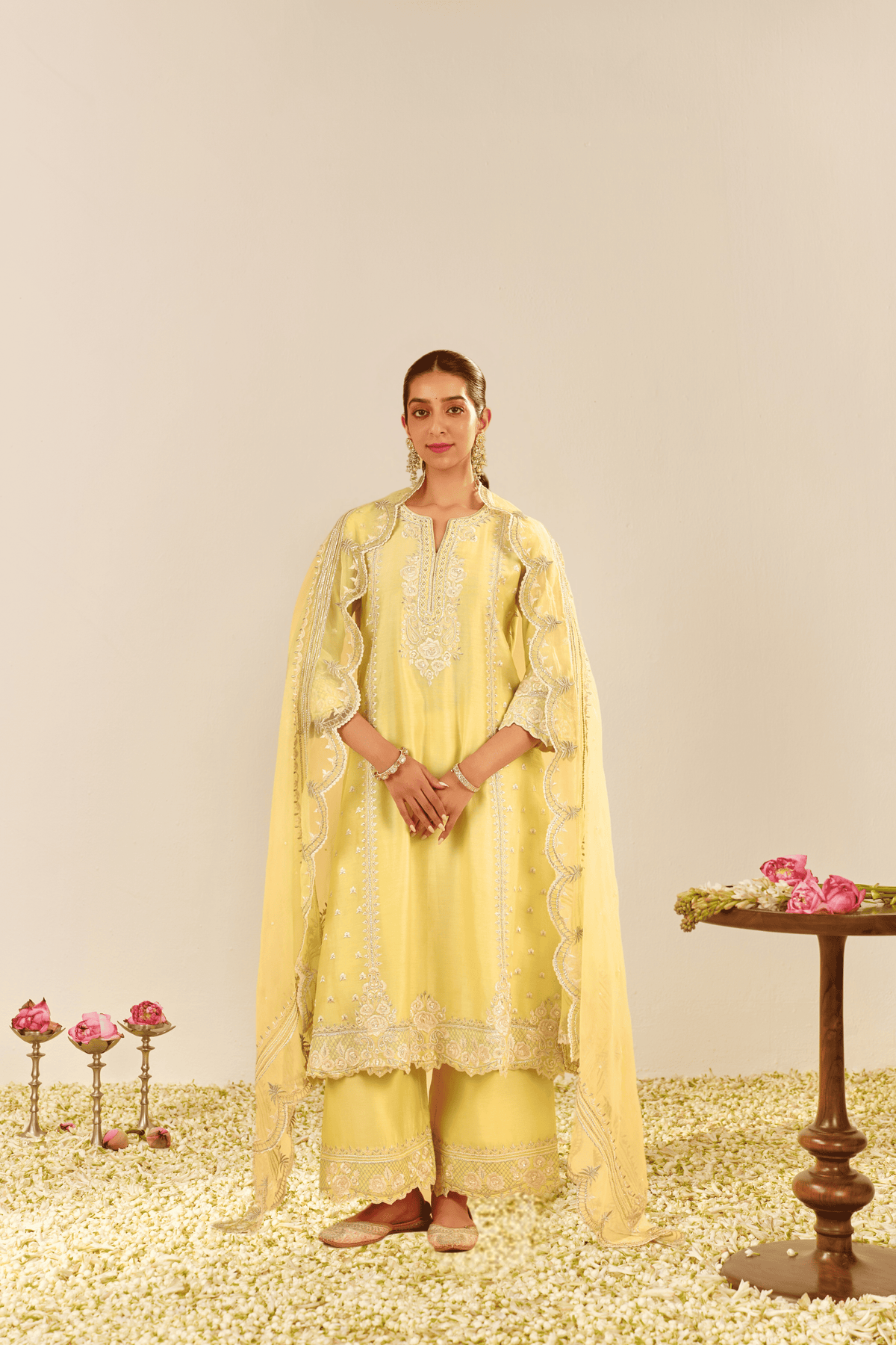 SUMAIYA - A-LINE KURTA WITH PALAZZO AND DUPATTA