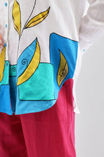 White & Turqoise Shirt