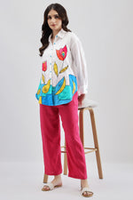 White & Turqoise Shirt