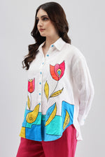 White & Turqoise Shirt