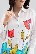 White & Turqoise Shirt