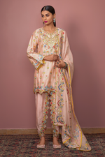 Peach Kurta With Dhoti Set