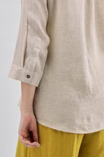 Beige Bird Embroidery Shirt