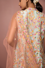 Greenish Blue Kurta Dhoti Set