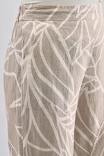 Beige Printed Kantha Work Blazer And Pants