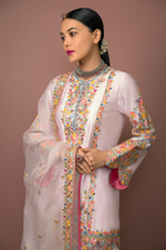 Pink Chanderi Kurta With Dhoti Set