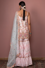 Pink StrappyKurta With Gharara