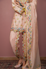 Peach Kurta With Dhoti Set
