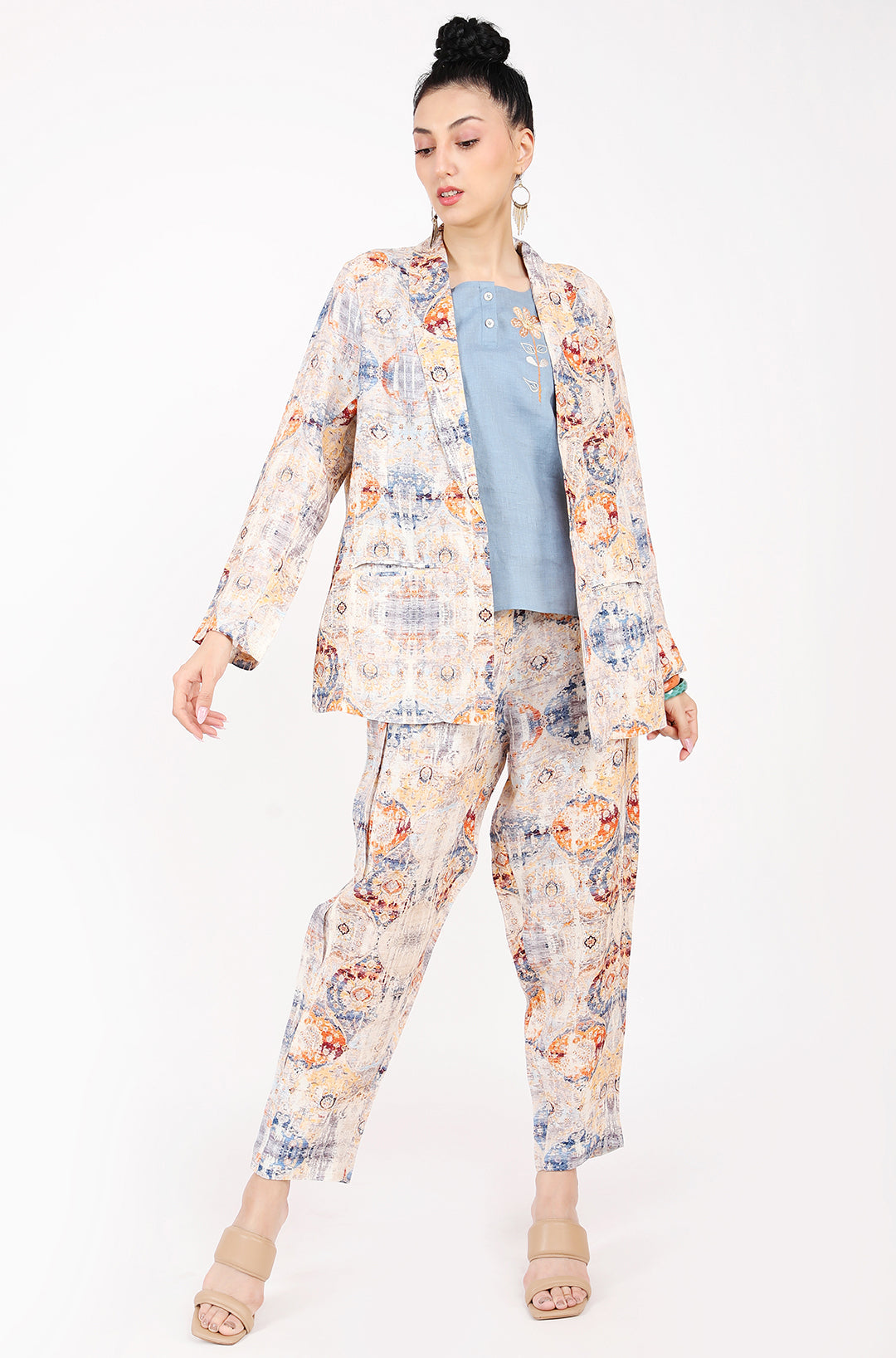 Rug Print Blazer Set