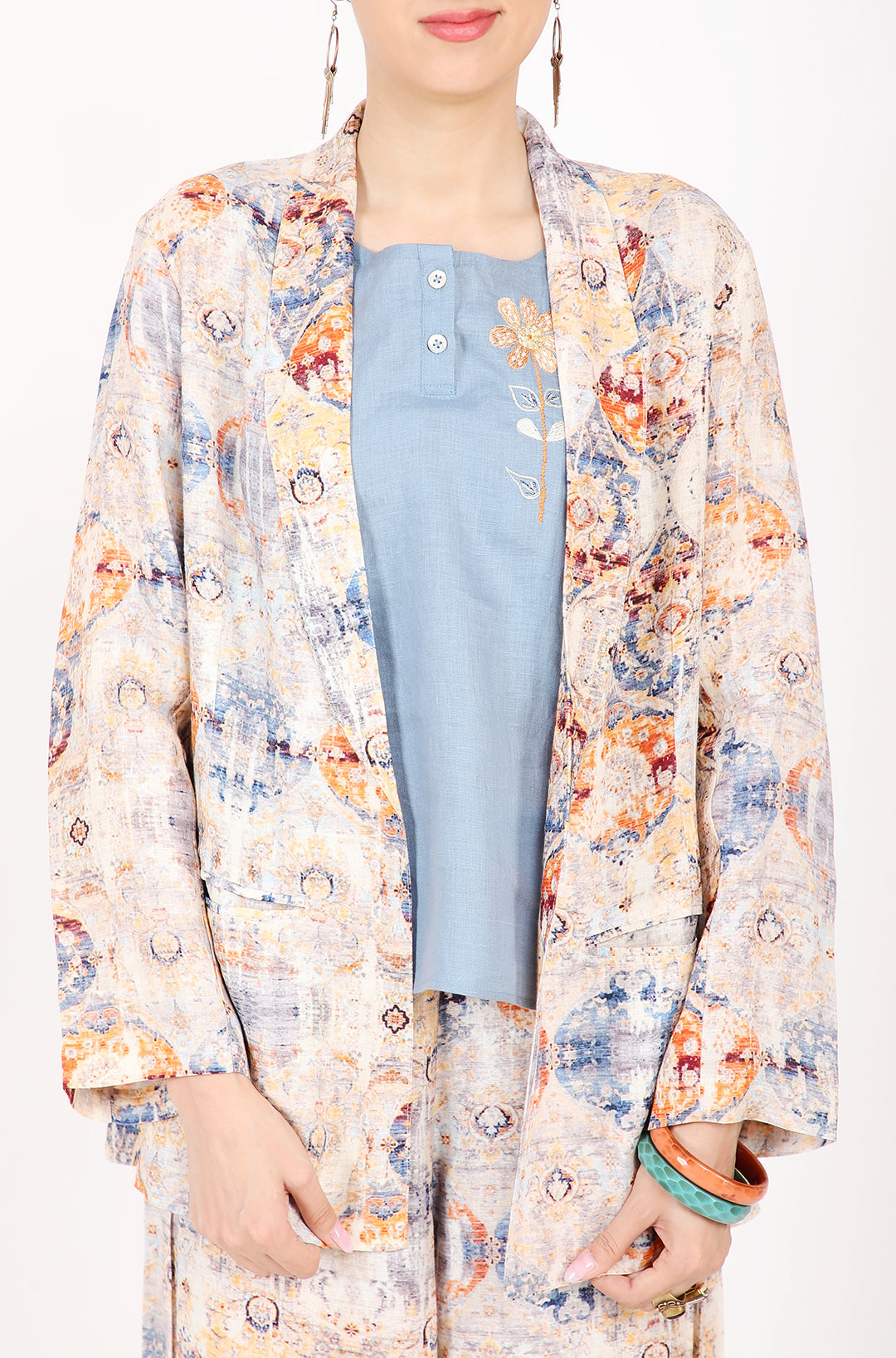 Rug Print Blazer Set