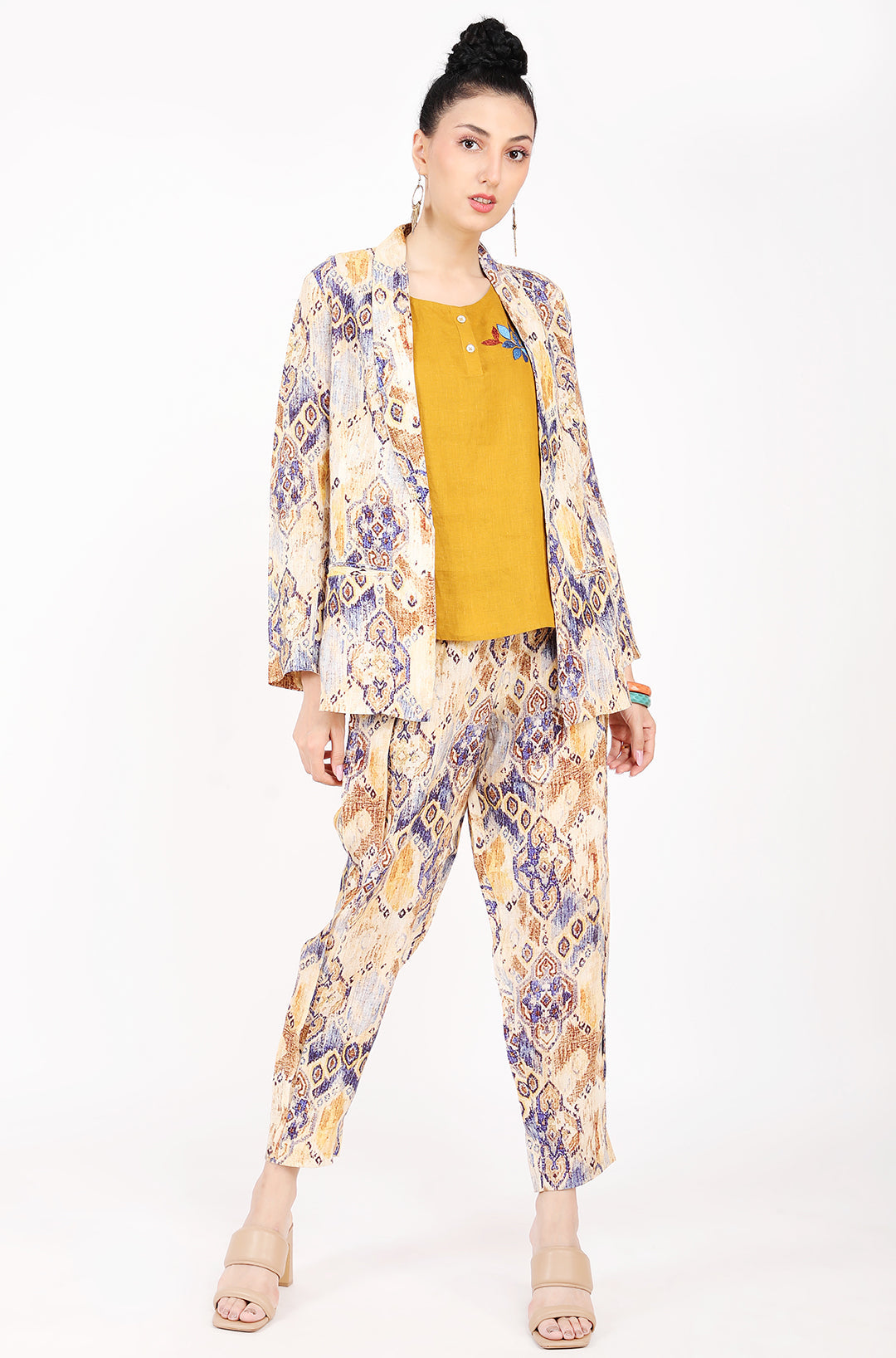 Ajrakh Print Blazer Set