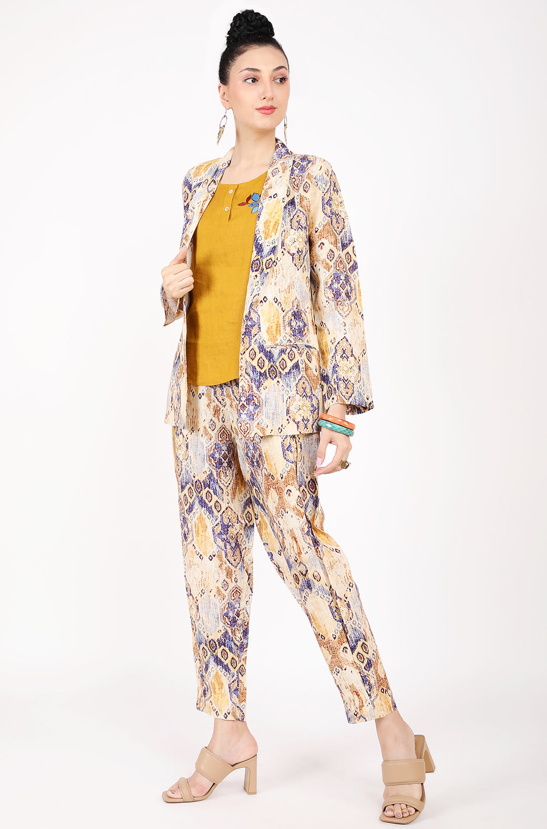 Ajrakh Print Blazer Set