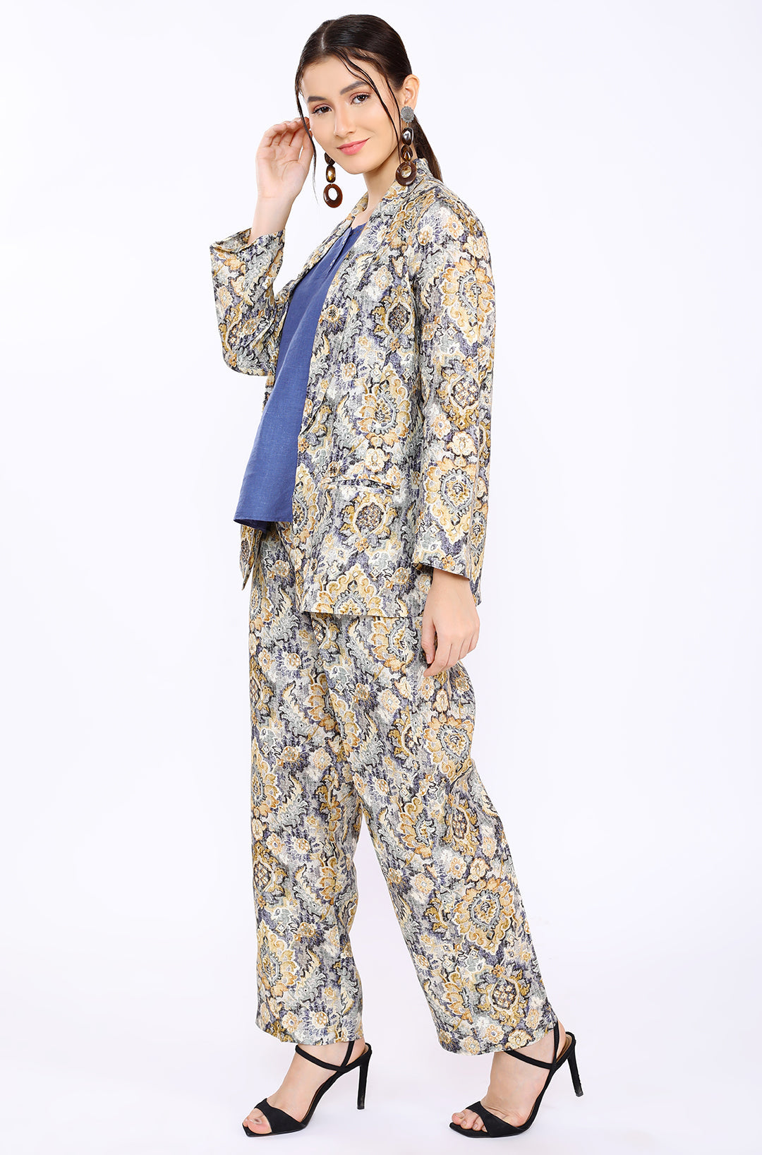 Morroco Print Blazer Set