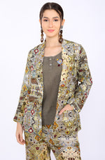 Diamond Print Blazer Set