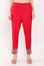 Red Zari Embroidery Set