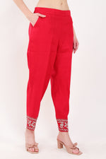 Red Zari Embroidery Set