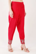 Red Zari Embroidery Set