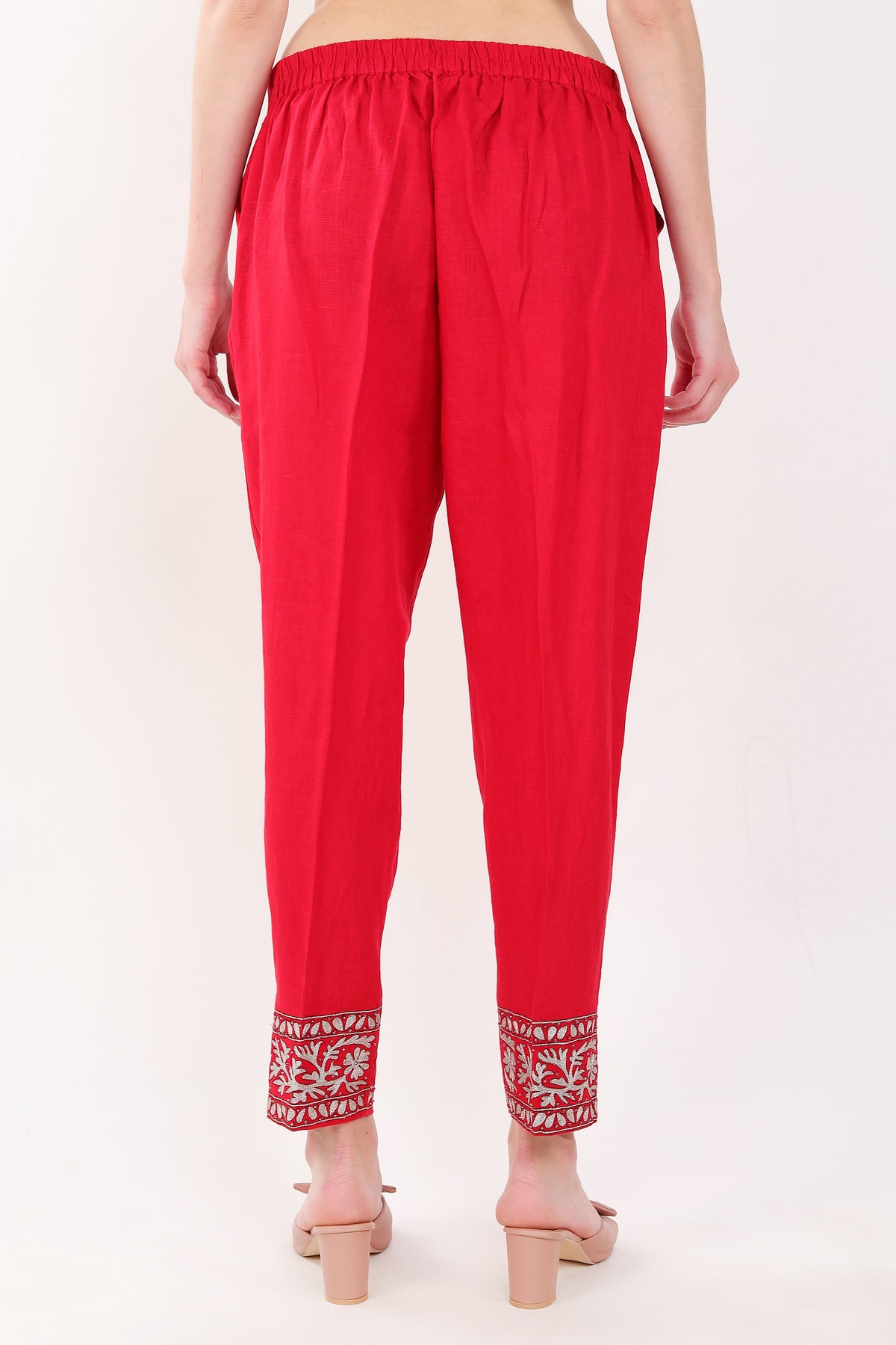 Red Zari Embroidery Set