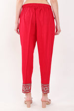 Red Zari Embroidery Set