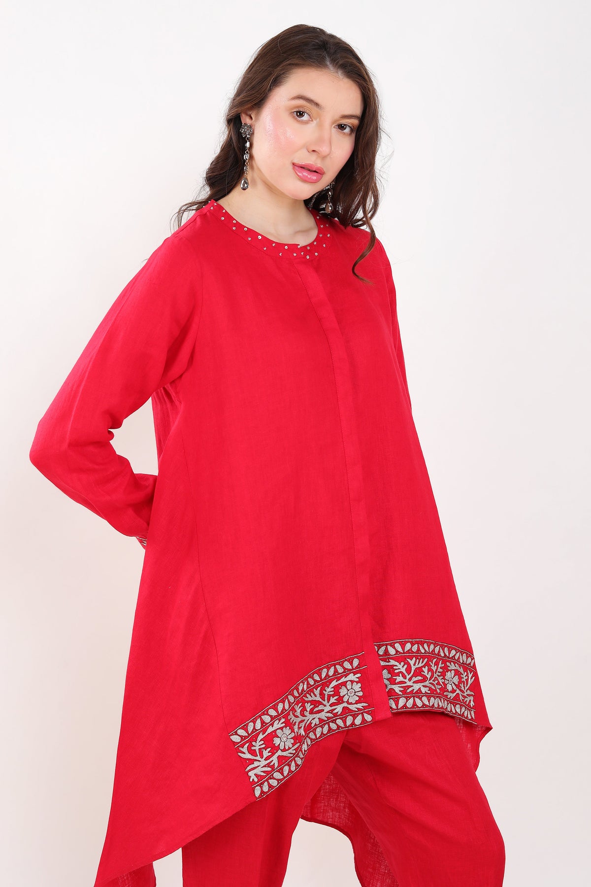 Red Zari Embroidery Set