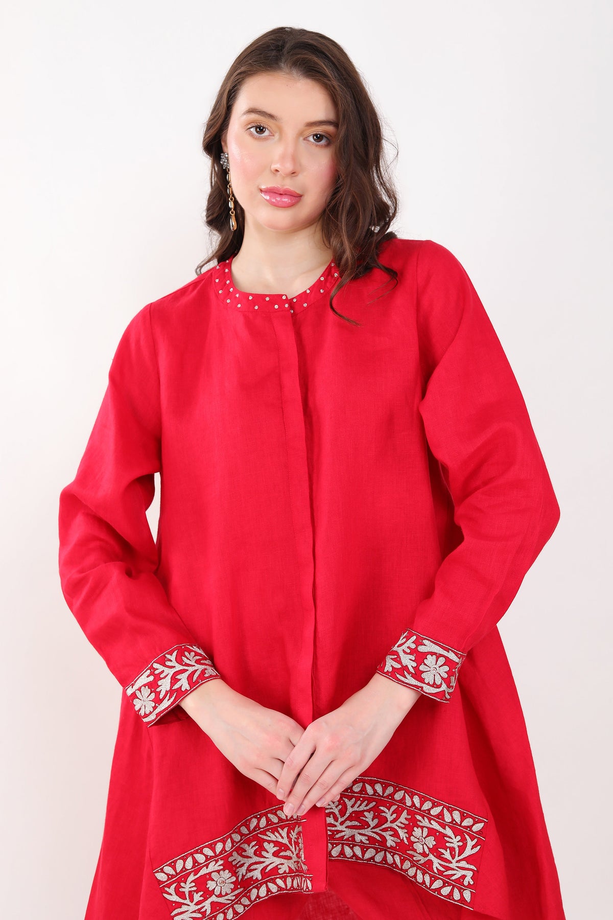 Red Zari Embroidery Set