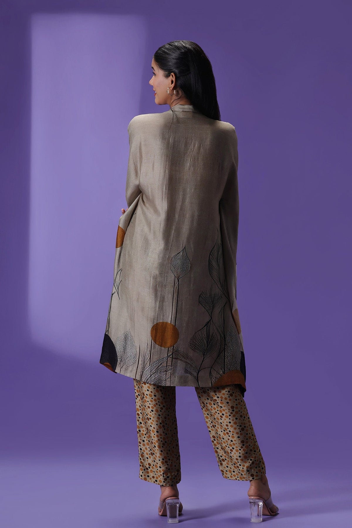 Mocha Mirage Middle length Kurta set