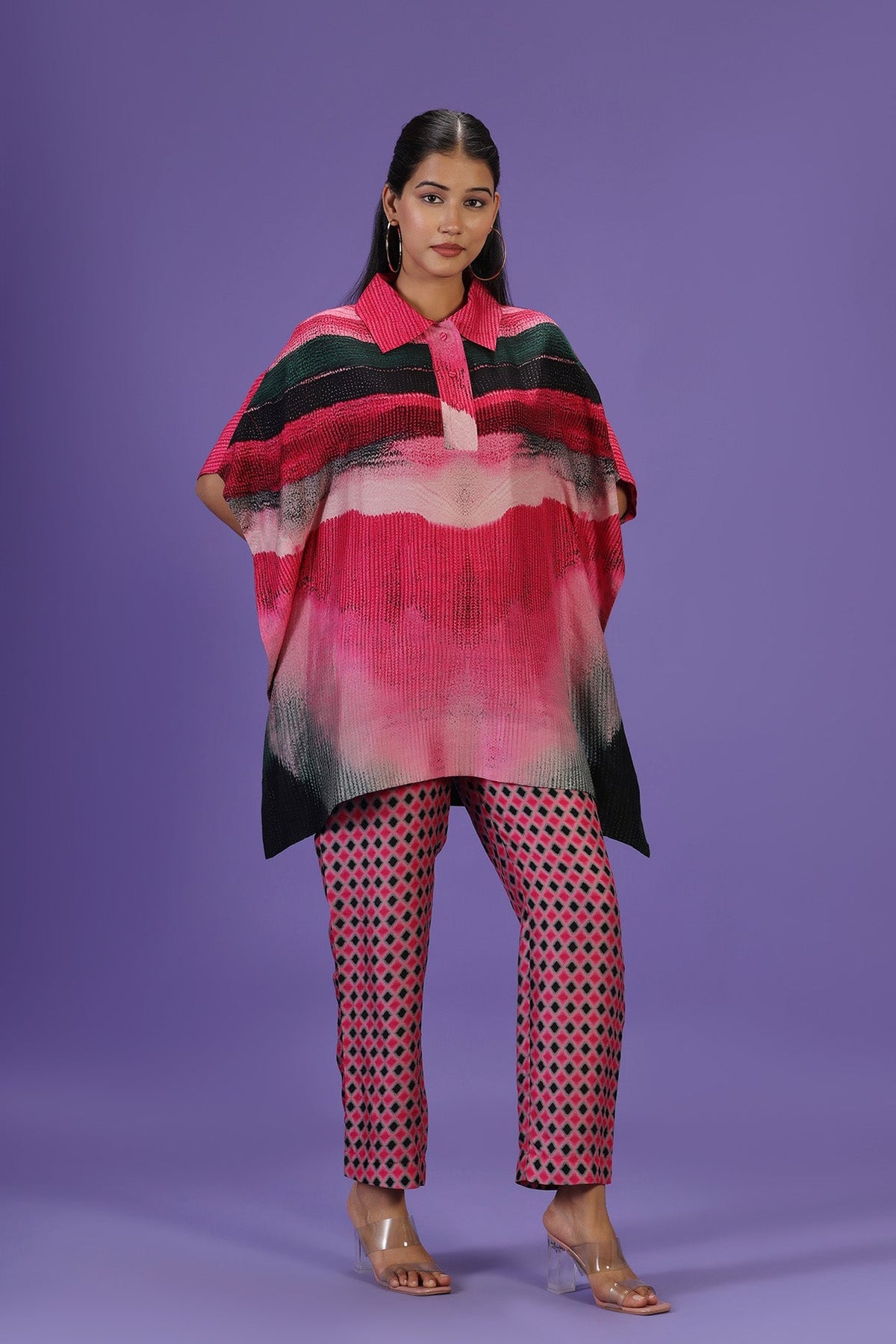 Rosé Noir Short Kaftan Style Set