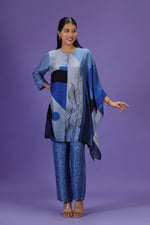 Blue Eclipse Kurta style Kaftan Set