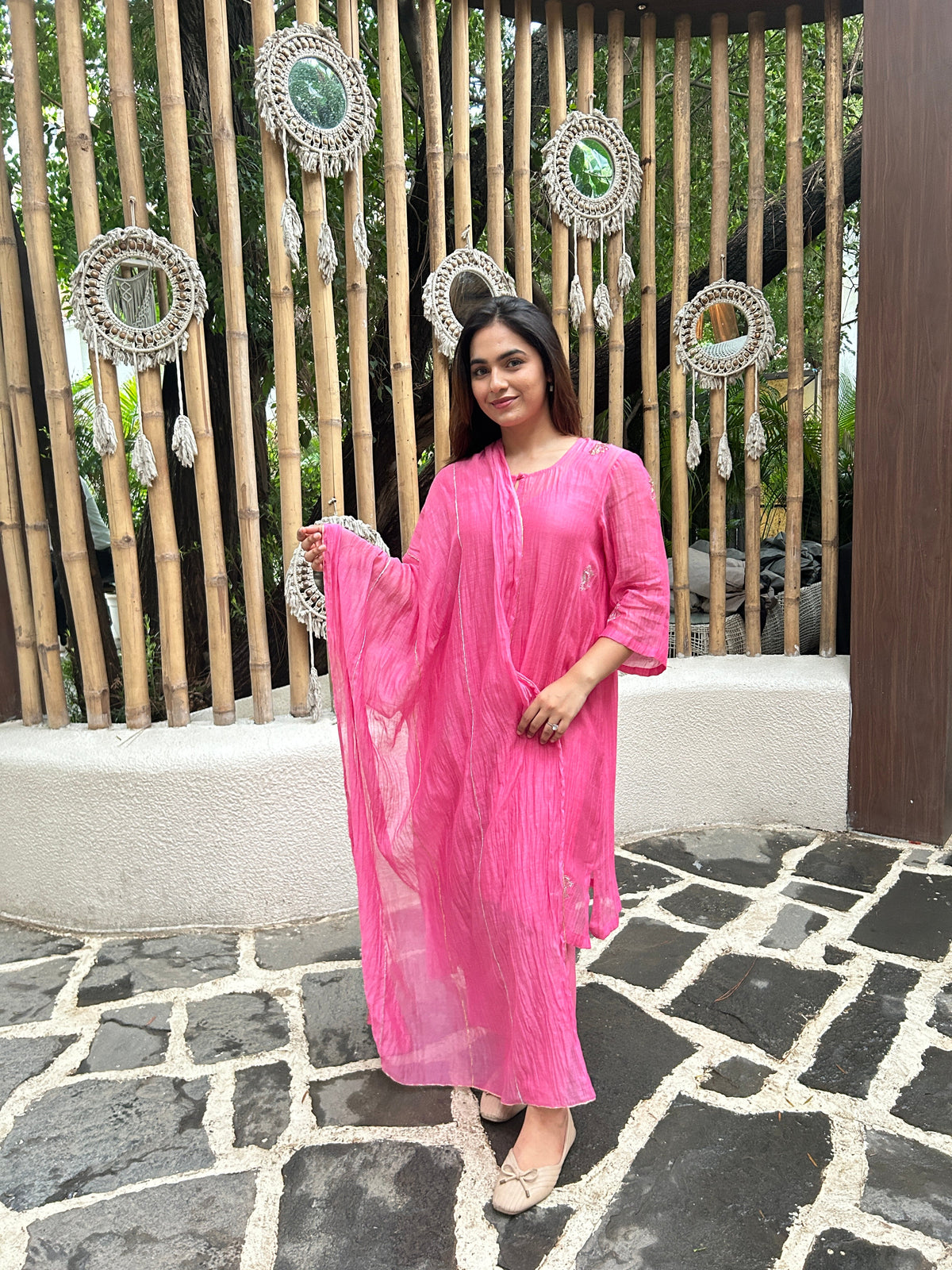 Ruh Pink Kurta Pant Set