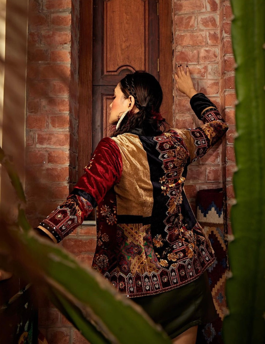 Mustard & Maroon short jacket