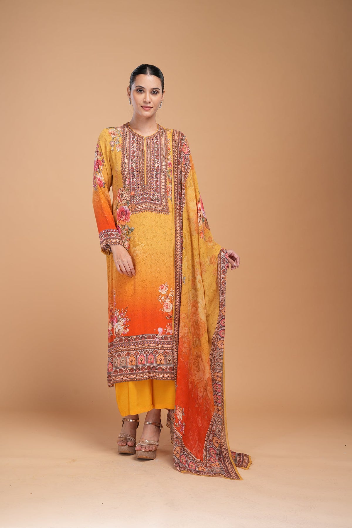 Mustard Red Color Kurta