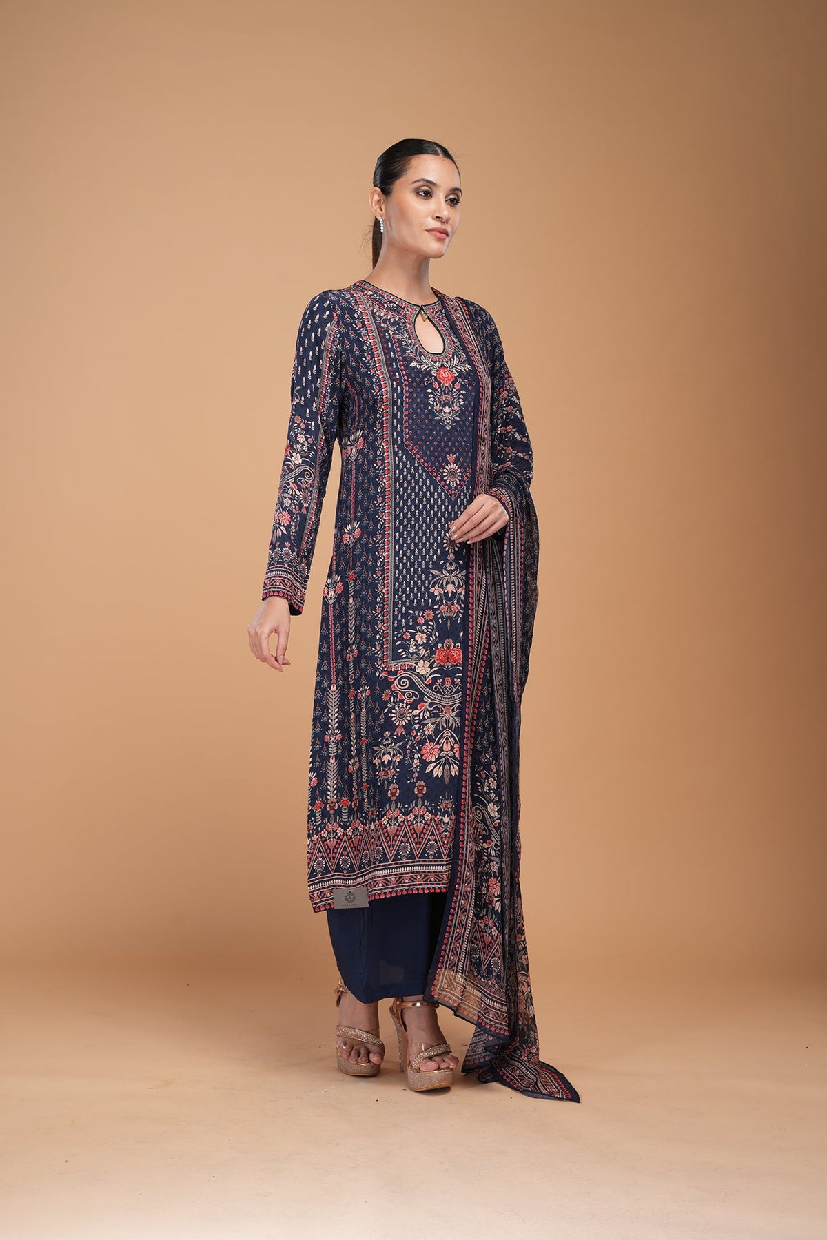 Navy Blue Color Suit Set