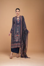 Navy Blue Color Suit Set