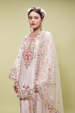 Peach Kurta With Bootleg Pants