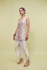 Ivory Kurta With Overlap Pants