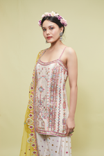 Ivory Kurta With Cowl Pants And Dupatta